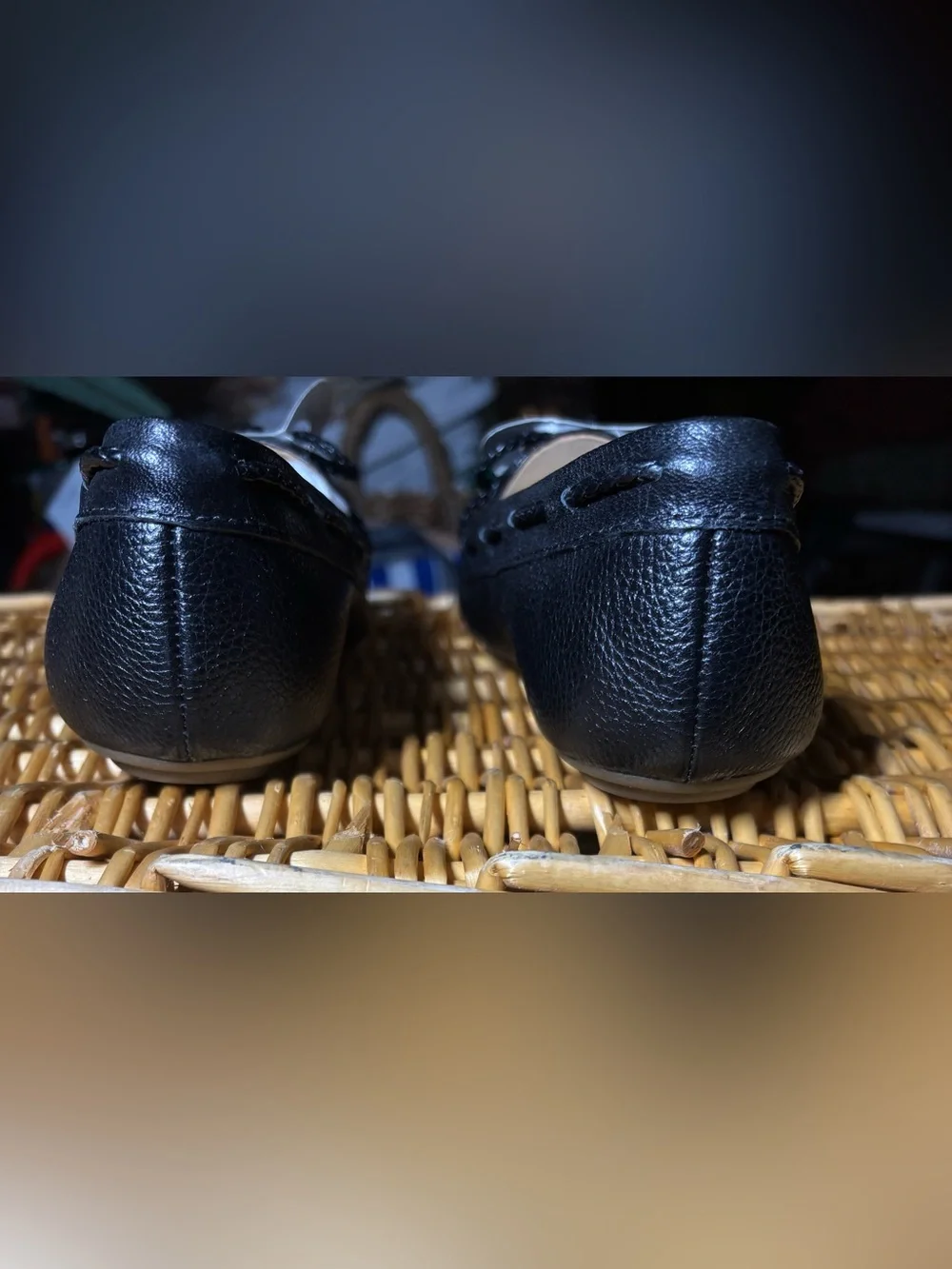 Talbots Black Leather Loafers, Size 7.5